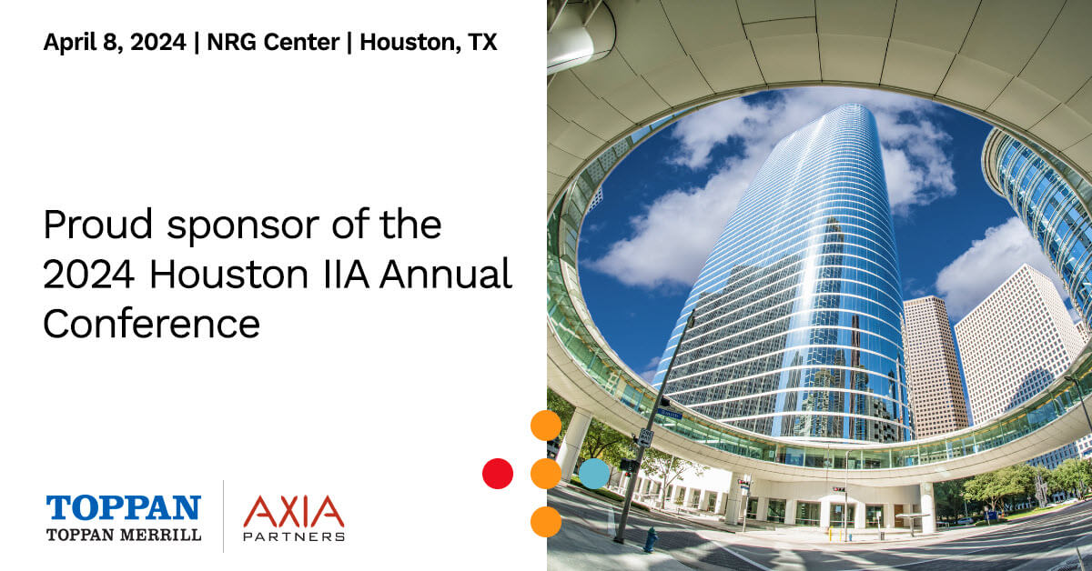 2024 Houston IIA Annual Conference Toppan Merrill